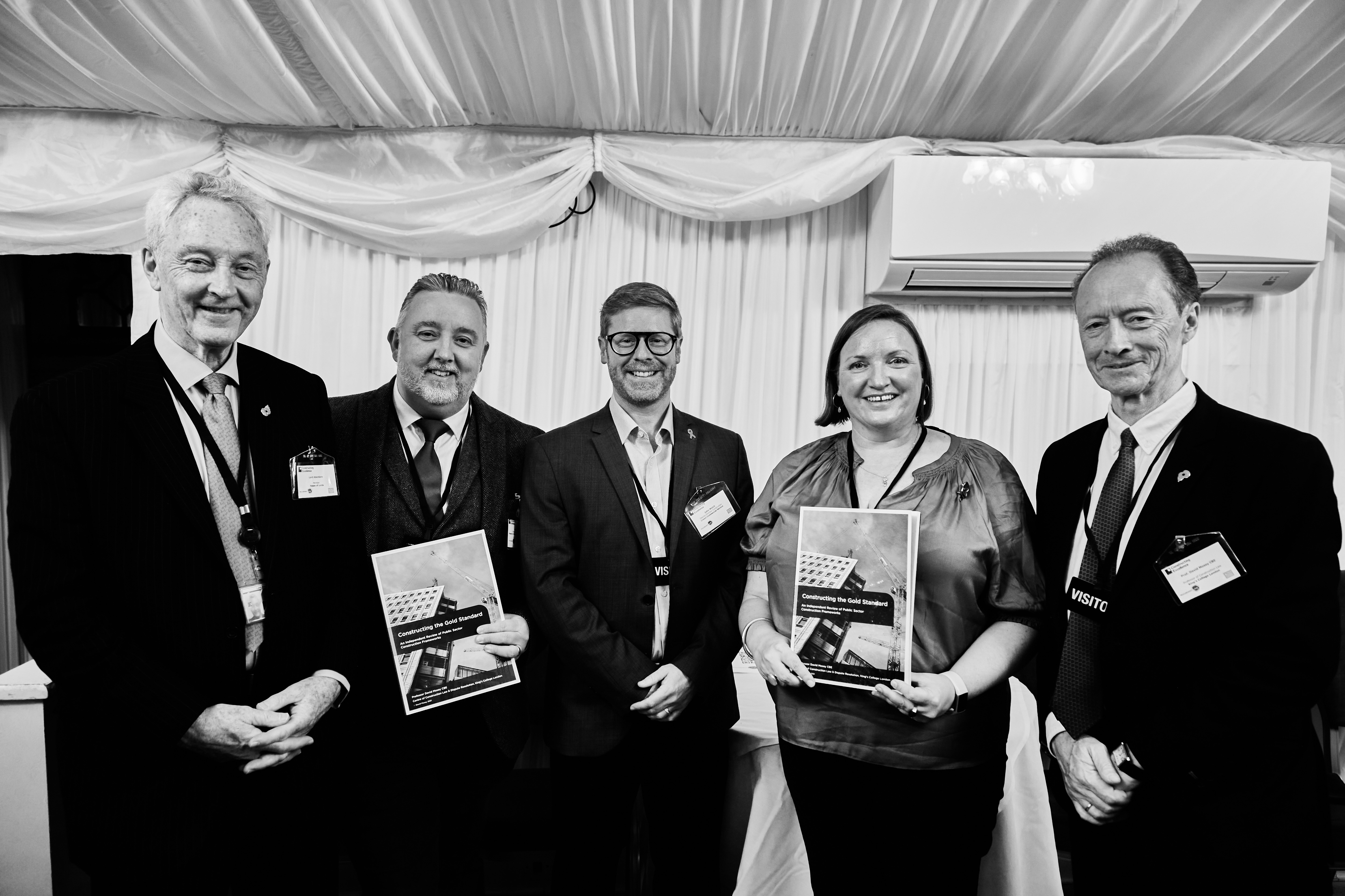 Launch Photo, Lord Aberdare, Alan Heron, Procurement Hub, John Welch, Crown Commercial Service, Alison Nicholl, Head of Constructing Excellence, BRE and Professor David Mosey CBE, Kings College London