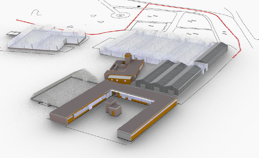 construction model of a factory