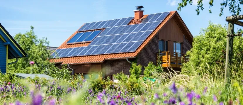 house with solar panels